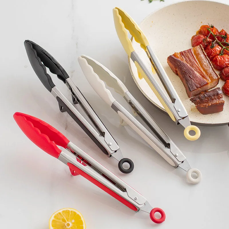 Hi Tech Kitchen Accessories - 10-inch Food Tong Silicone Non-Slip Cooking
