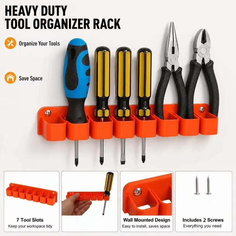 Tech Accessories Holder - 7 Slots Wall Mounted Tool Organizer