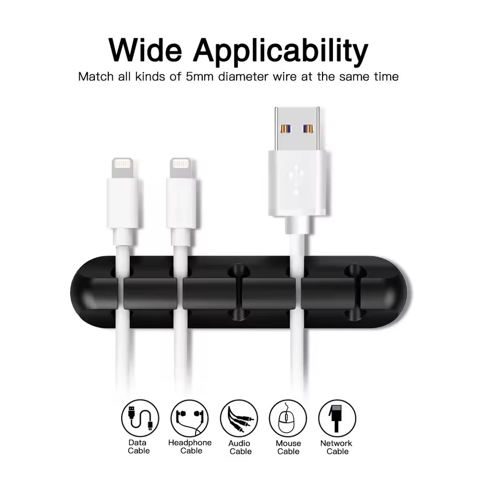 Desk Cable Clip - Silicone USB Cable Organizer USB Charging