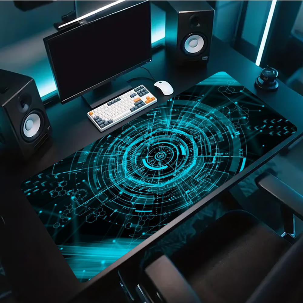Tech Accessories For Home Office - Blue Tech Circuit Cyber Pattern Large