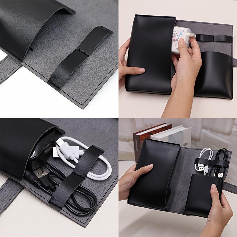 1PC PU Leather Multi-Compartme - đánh giá và giá Tech Accessories Organizer Pouch