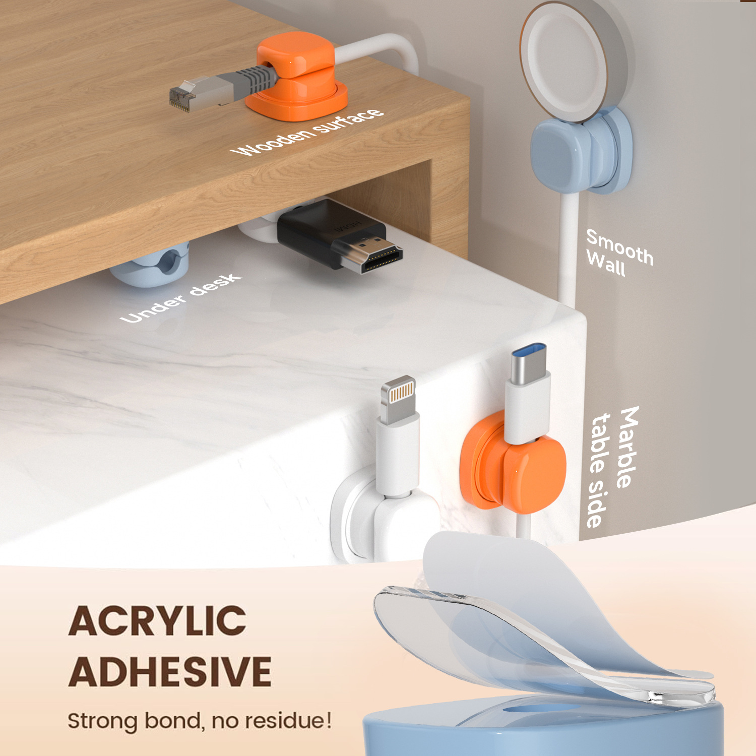 adhesive cable organizer Cable - đánh giá và giá Desk Cable Clip