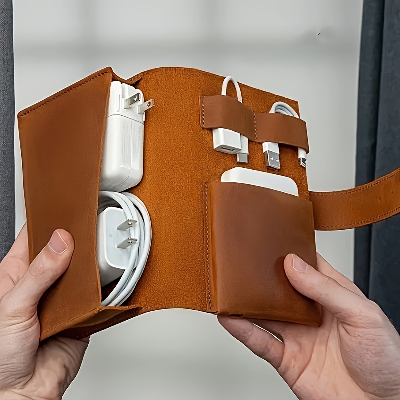 1pc Leather Tech Organizer Pou - đánh giá và giá Tech Accessories Organizer Pouch